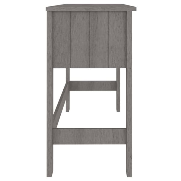 vidaXL skrivebord HAMAR 110x40x75 cm massivt fyrretræ lysegrå -  Skriveborde