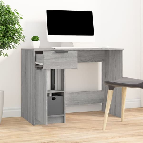 vidaXL Työpöytä harmaa Sonoma 100x50x75 cm tekninen puu -  Kirjoituspöydät