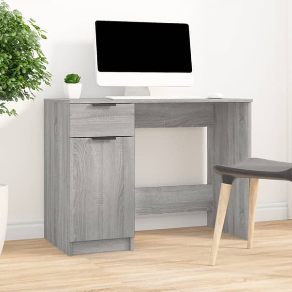 vidaXL Työpöytä harmaa Sonoma 100x50x75 cm tekninen puu -  Kirjoituspöydät