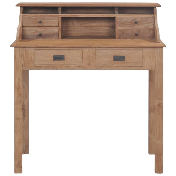 vidaXL skrivebord 90x50x100 cm massivt teaktræ - Skriveborde