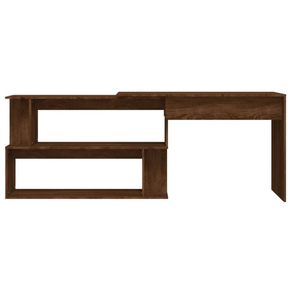 vidaXL Kulmatyöpöytä ruskea tammi 200x50x76 cm tekninen puu -  Kirjoituspöydät