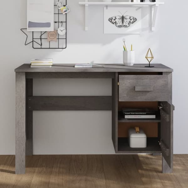 vidaXL Pöytä HAMAR vaaleanharmaa 113x50x75 cm täysi mänty -  Kirjoituspöydät