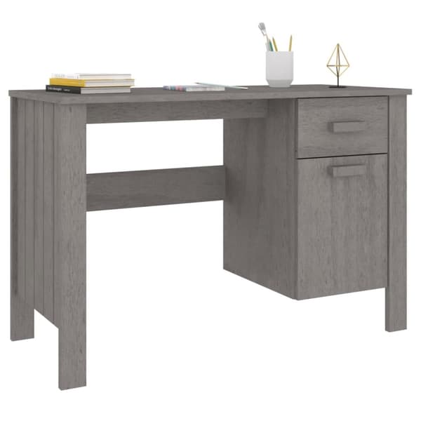vidaXL Pöytä HAMAR vaaleanharmaa 113x50x75 cm täysi mänty -  Kirjoituspöydät