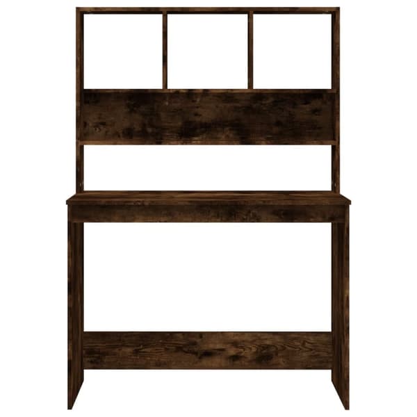 vidaXL skrivebord m. hylder 102x45x148 cm konstrueret træ Røget egetræ -  Skriveborde