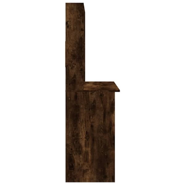 vidaXL skrivebord m. hylder 102x45x148 cm konstrueret træ Røget egetræ -  Skriveborde