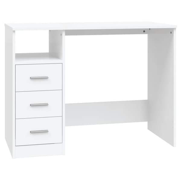 vidaXL Työpöytä laatikoilla valkoinen 102x50x76 cm tekninen puu -  Kirjoituspöydät