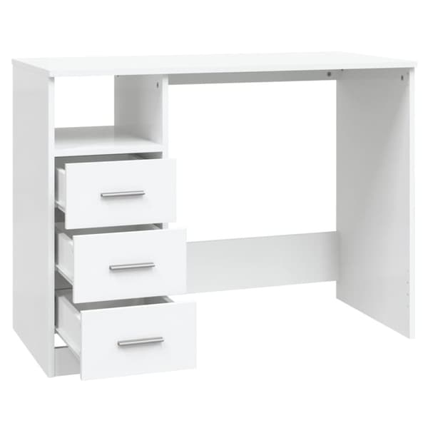 vidaXL Työpöytä laatikoilla valkoinen 102x50x76 cm tekninen puu -  Kirjoituspöydät