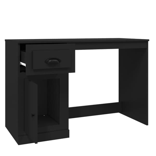 vidaXL skrivebord med skuffe 115x50x75 cm konstrueret træ sort - Skriveborde