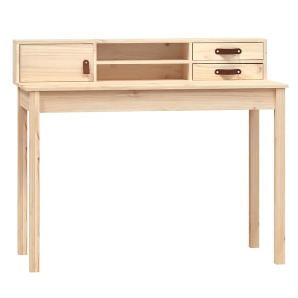 vidaXL Skrivbord 110x50x93 cm massiv furu - Skrivbord