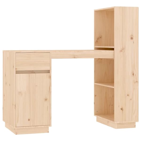 vidaXL skrivebord 110x53x117 cm massivt fyrretræ - Skriveborde