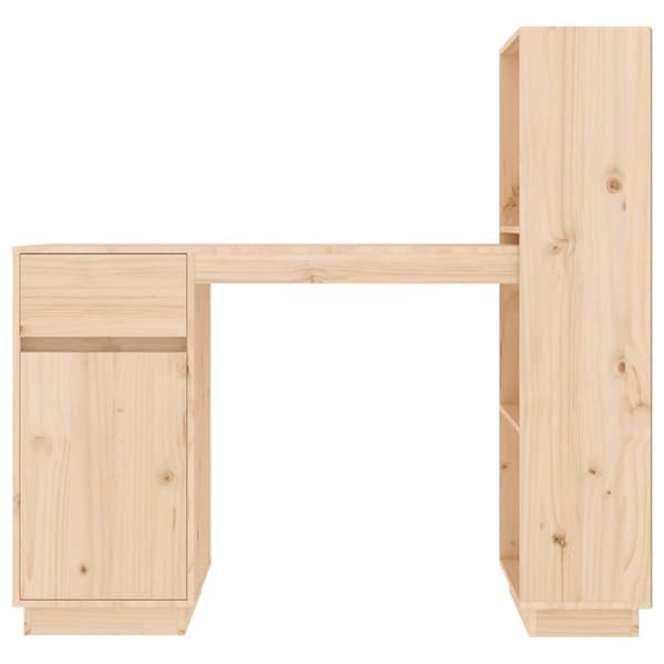 vidaXL skrivebord 110x53x117 cm massivt fyrretræ - Skriveborde