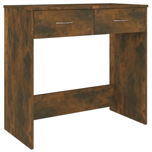 vidaXL skrivebord 80x40x75 cm konstrueret træ røget egetræsfarve - Skriveborde