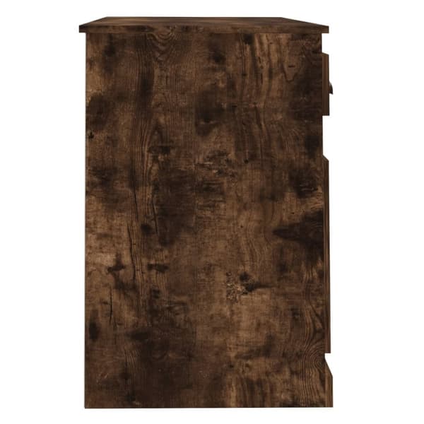 vidaXL Työpöytä laatikolla savutammi 115x50x75 cm tekninen puu - Kirjoituspöydät