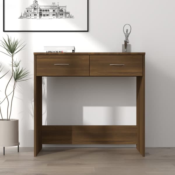 vidaXL Työpöytä ruskea tammi 80x40x75 cm tekninen puu - Kirjoituspöydät