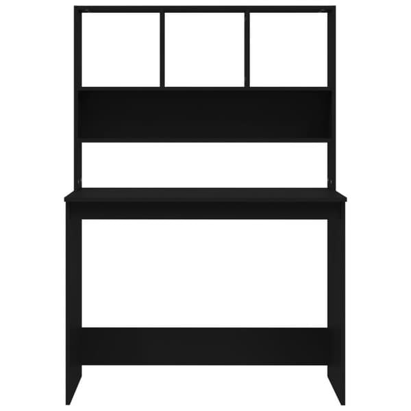 vidaXL skrivebord m. hylder 102x45x148 cm konstrueret træ sort - Skriveborde