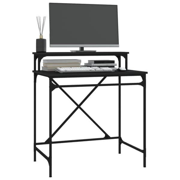 vidaXL skrivebord 80x50x90 cm konstrueret træ og jern sort -  Skriveborde