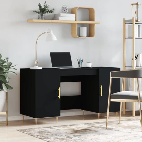 vidaXL Työpöytä musta 140x50x75 cm tekninen puu -  Kirjoituspöydät