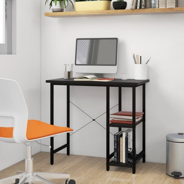 vidaXL Tietokonepöytä musta 80x40x72 cm MDF/metalli - Kirjoituspöydät