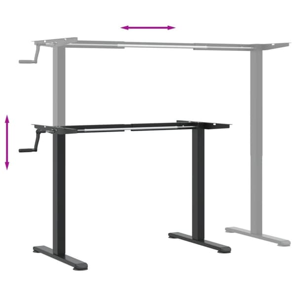 vidaXL Seisontapöydän runko musta (94-135)x60x(70-114) cm teräs - Kirjoituspöydät