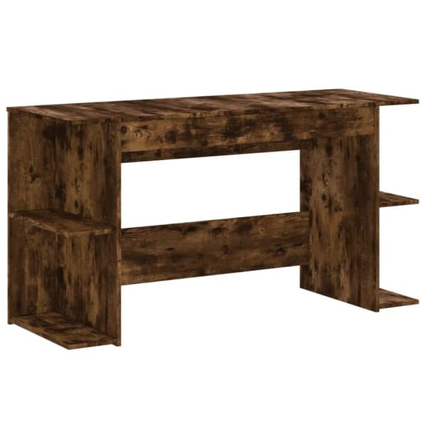 vidaXL skrivebord 140x50x75 cm konstrueret træ røget egetræsfarve