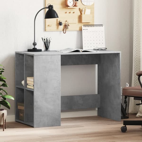 vidaXL Työpöytä betoninharmaa 102x50x75 cm tekninen puu