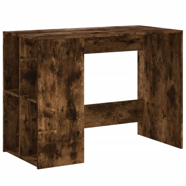 vidaXL Skrivebord røkt eik 102x50x75 cm konstruert tre