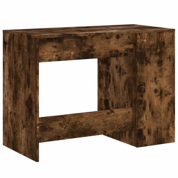 vidaXL skrivebord 102x50x75 cm konstrueret træ røget egetræsfarve