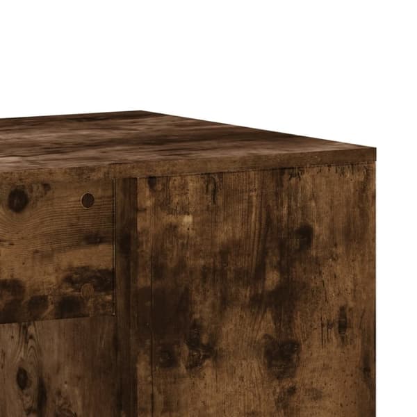 vidaXL skrivebord 102x50x75 cm konstrueret træ røget egetræsfarve