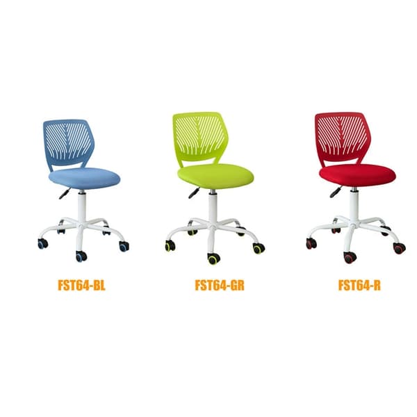 Rootz Justerbar Skrivebordsstol til børn - Ungdoms drejestol - Kontorstol - Ergonomisk design - Nakke- og rygstøtte - Stille 360-graders hjul - 77-89c