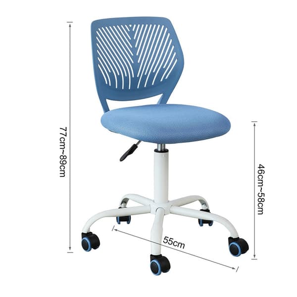 Rootz Justerbar Skrivebordsstol til børn - Ungdoms drejestol - Kontorstol - Ergonomisk design - Nakke- og rygstøtte - Stille 360-graders hjul - 77-89c