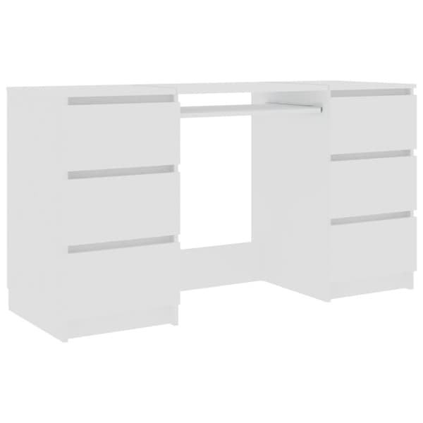 The Living Store Skrivbord vit 140x50x77 cm konstruerat trä -  Skrivbord
