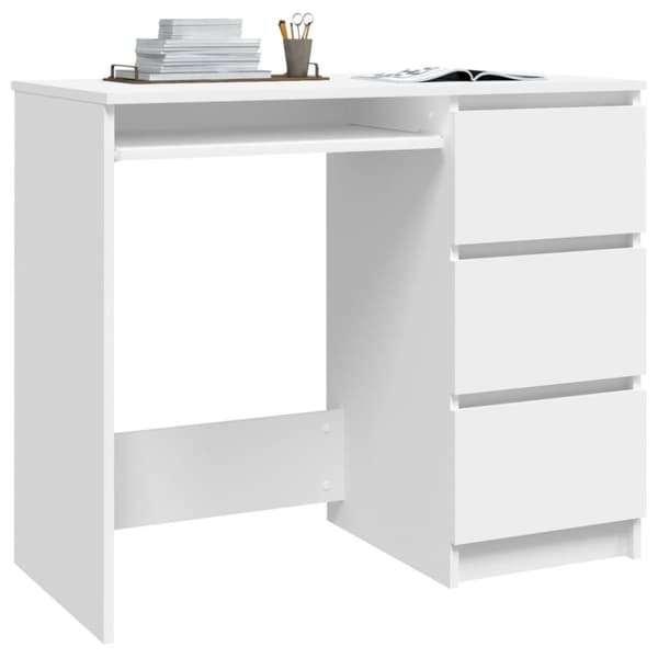 The Living Store Työpöytä valkoinen 90x45x76 cm tekninen puu - Kirjoituspöydät