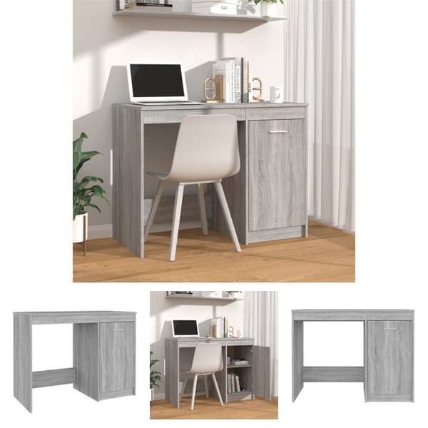 The Living Store Työpöytä harmaa Sonoma 100x50x76 cm tekninen puu -  Kirjoituspöydät