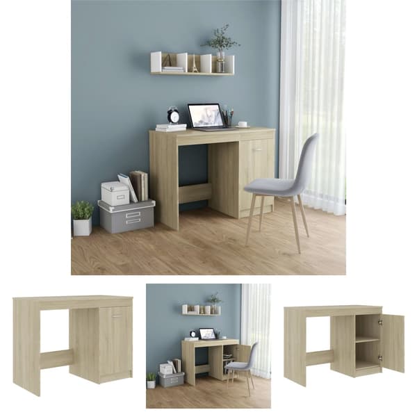 The Living Store Työpöytä Sonoma-tammi 100x50x76 cm tekninen puu -  Kirjoituspöydät