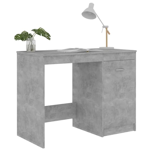 The Living Store Työpöytä betoninharmaa 100x50x76 cm tekninen puu - Kirjoituspöydät