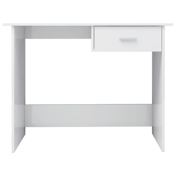 The Living Store Skrivbord vit högglans 100x50x76 cm konstruerat trä -  Skrivbord