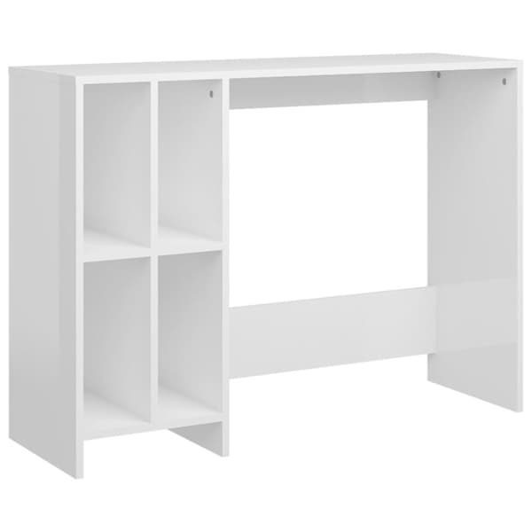 The Living Store skrivebord 102,5x35x75 cm konstrueret træ hvid højglans - Skriveborde
