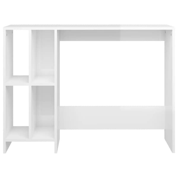 The Living Store skrivebord 102,5x35x75 cm konstrueret træ hvid højglans - Skriveborde