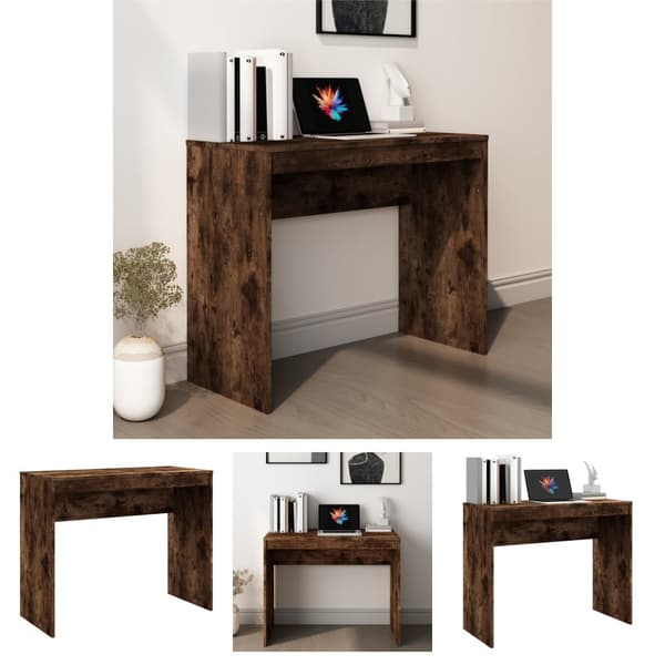 The Living Store Työpöytä savutammi 90x40x72 cm tekninen puu - Kirjoituspöydät