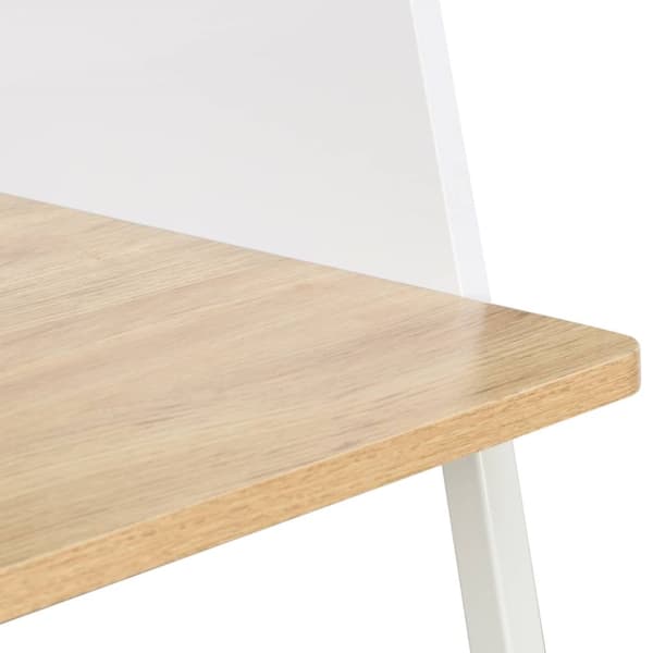 The Living Store skrivebord 90x60x88 cm hvid og egetræsfarvet -  Skriveborde