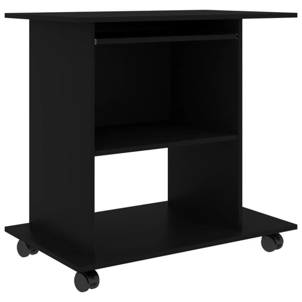 The Living Store Tietokonepöytä musta 80x50x75 cm tekninen puu - Kirjoituspöydät