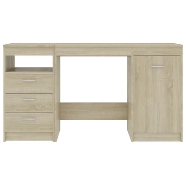 The Living Store Skrivbord sonoma-ek 140x50x76 cm konstruerat trä - Skrivbord