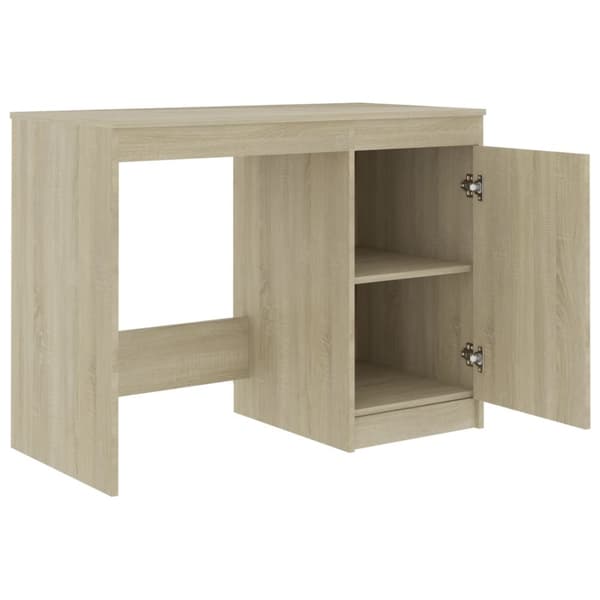 The Living Store Skrivbord sonoma-ek 140x50x76 cm konstruerat trä - Skrivbord