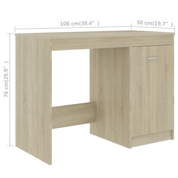 The Living Store Skrivbord sonoma-ek 140x50x76 cm konstruerat trä - Skrivbord
