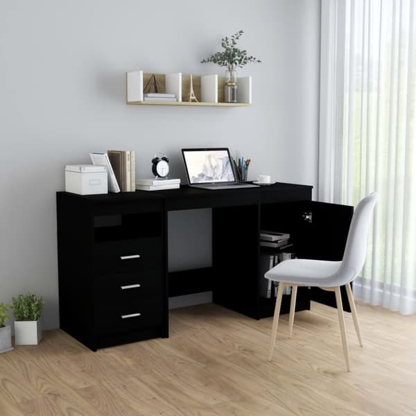 The Living Store Työpöytä musta 140x50x76 cm tekninen puu -  Kirjoituspöydät