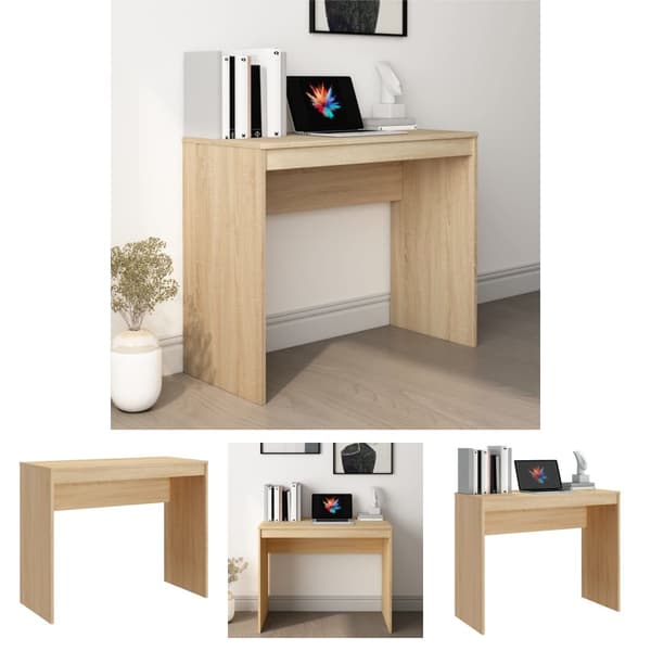 The Living Store Työpöytä Sonoma-tammi 90x40x72 cm tekninen puu - Kirjoituspöydät