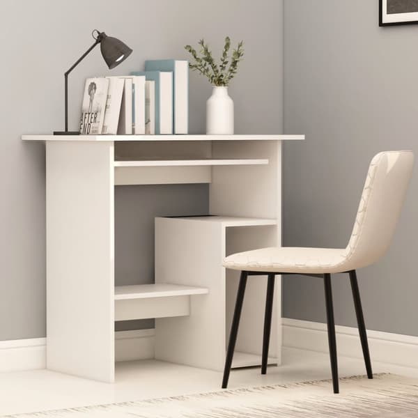 The Living Store Skrivbord vit 80x45x74 cm spånskiva -  Skrivbord