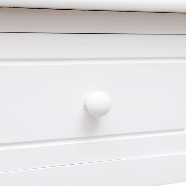 The Living Store skrivebord 108x45x76 cm massivt kejsertræ hvid -  Skriveborde