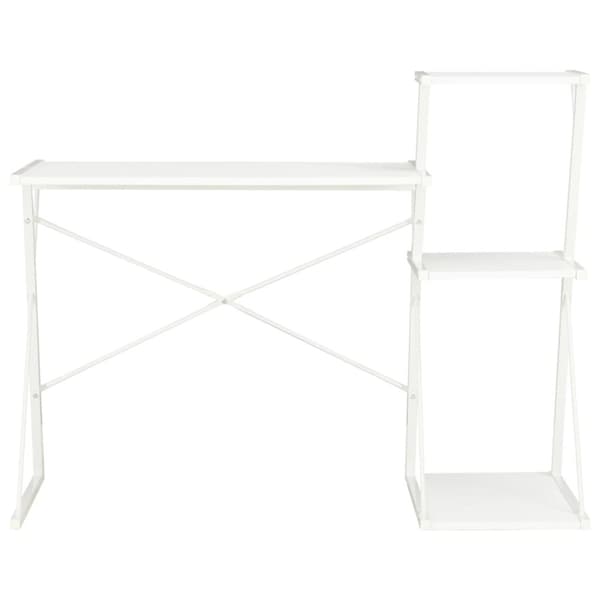 The Living Store Skrivbord med hylla vit 116x50x93 cm -  Skrivbord