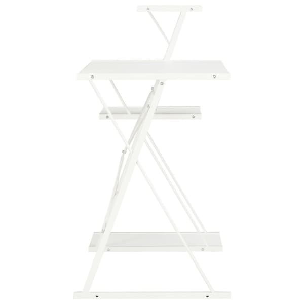 The Living Store Skrivbord med hylla vit 116x50x93 cm -  Skrivbord